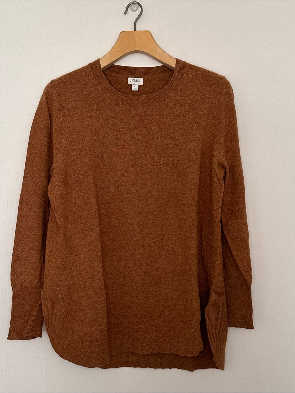 J.CREW | Cozy Crewneck Sweater in Rust Brown